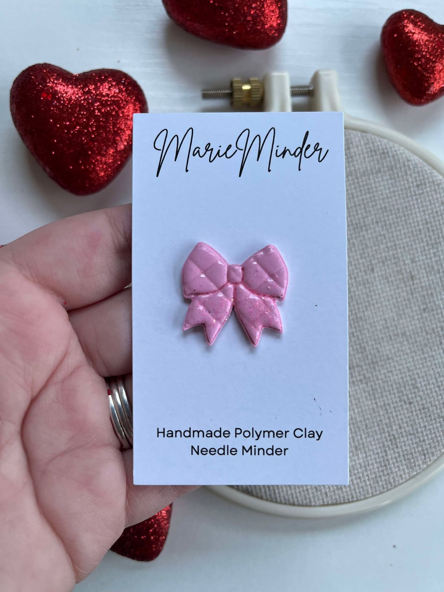 Pink Bow Needle Minder