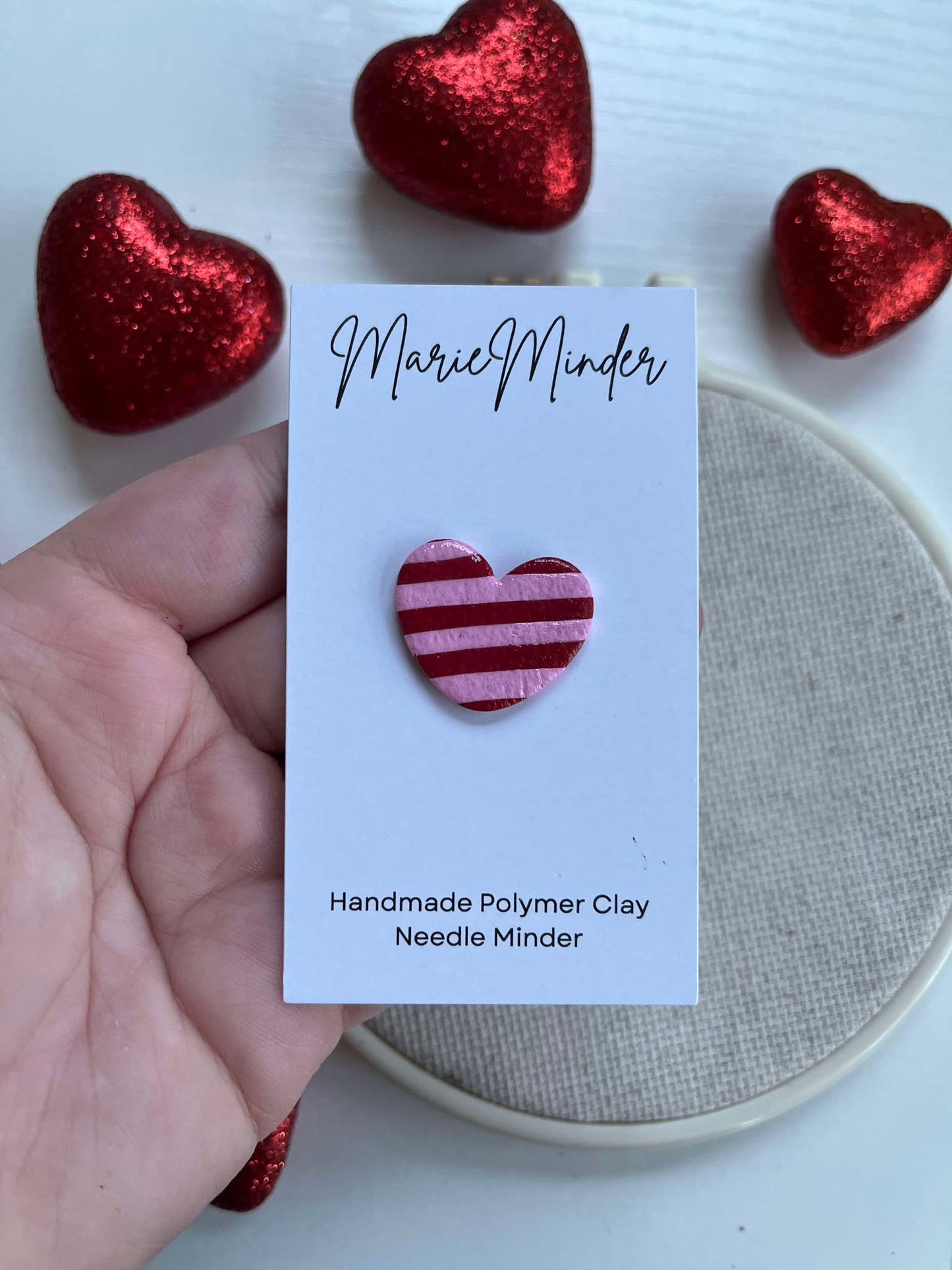 Striped Heart Needle Minder