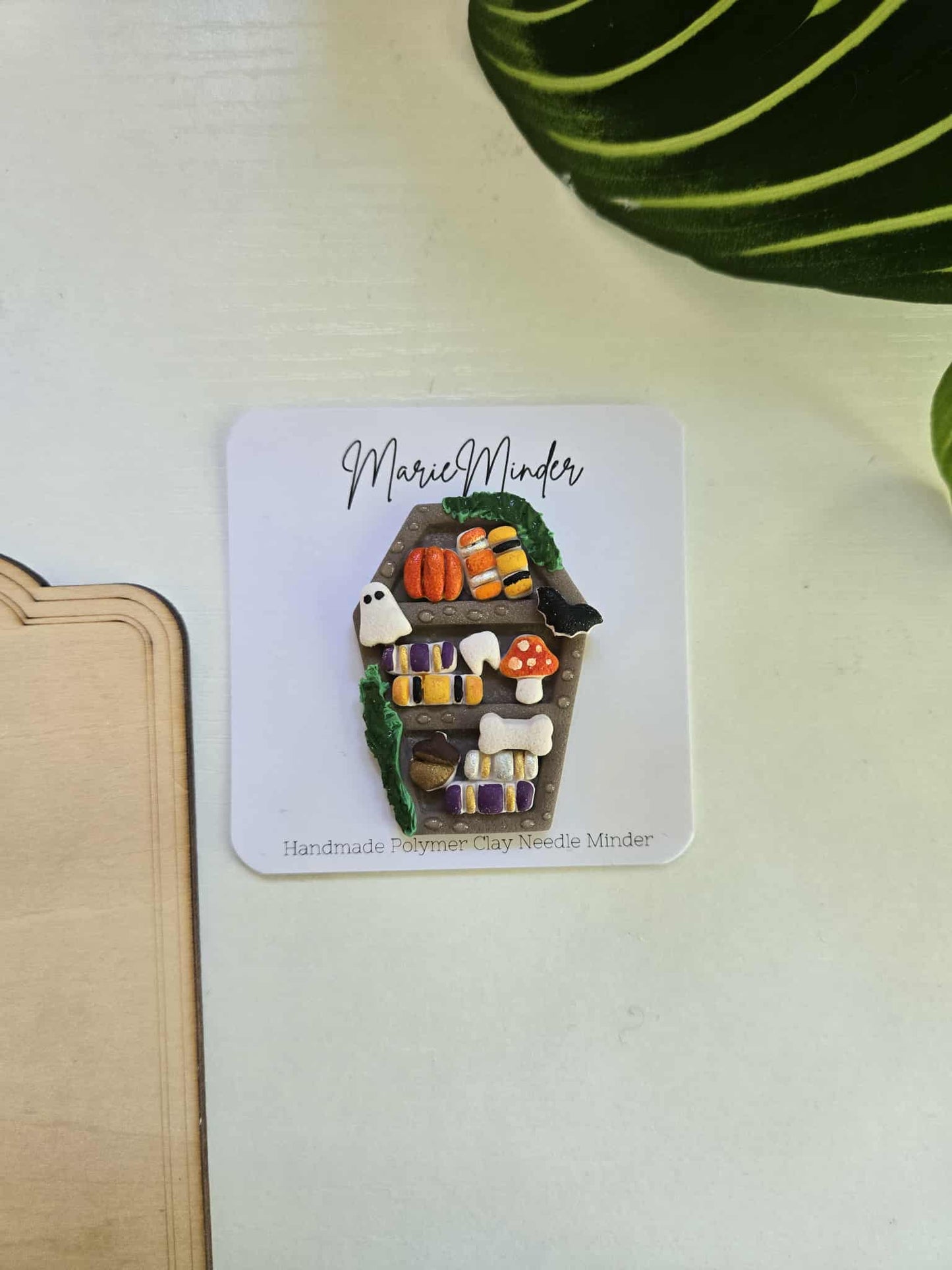 Spooky Bookshelf Needle Minder