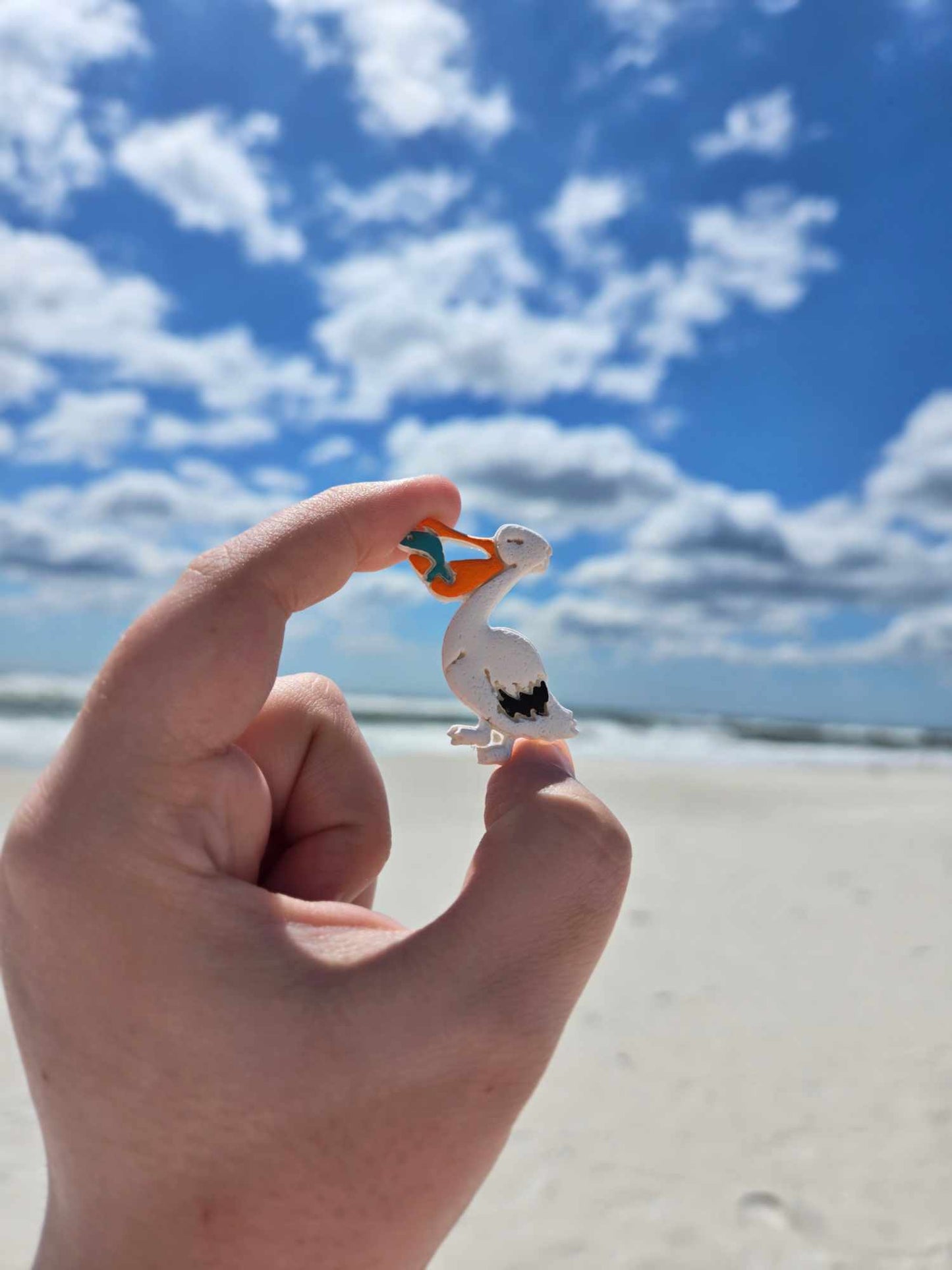Pelican with Fish Needle Minder
