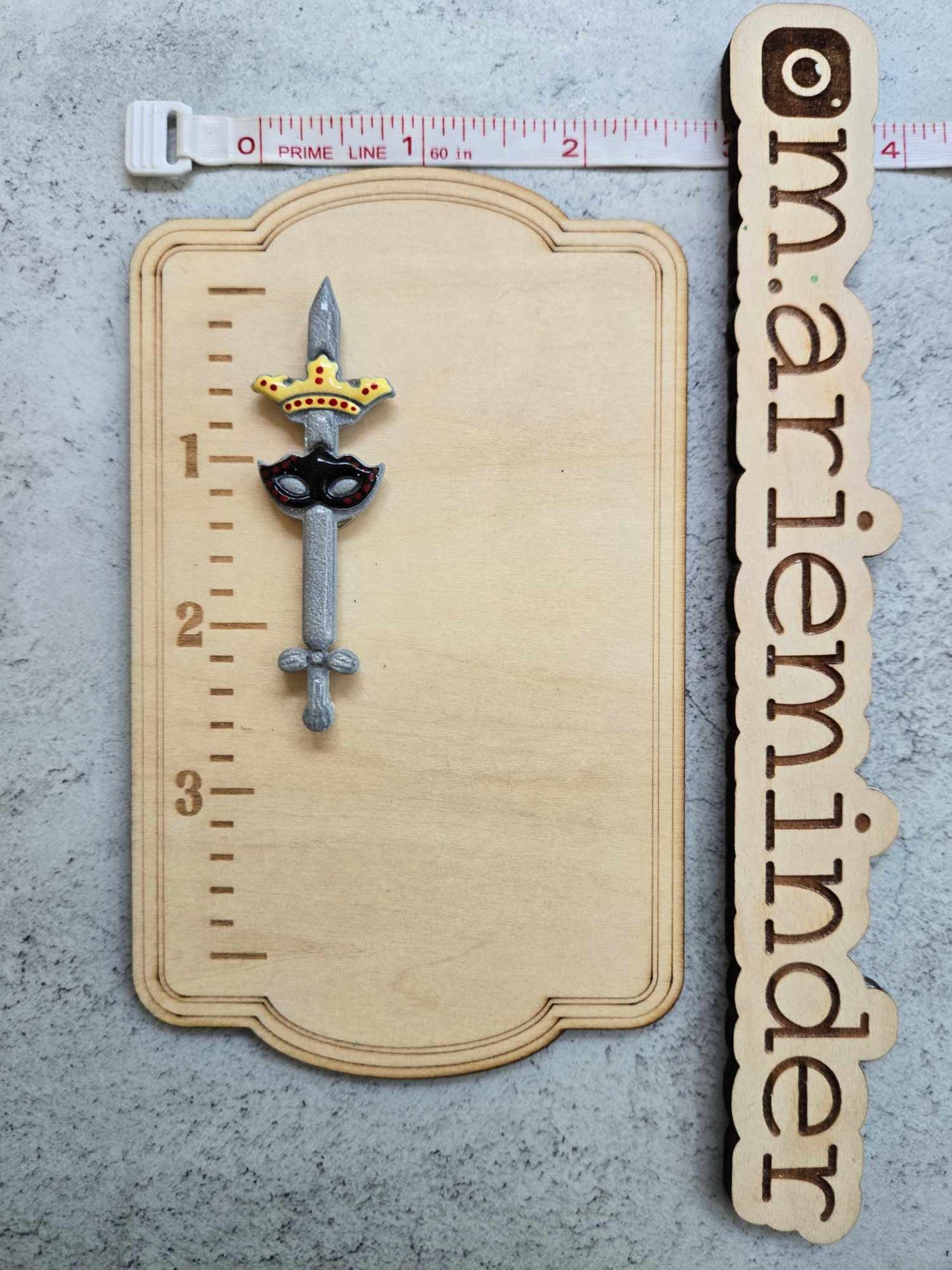 Sword with Crown & Mask Needle Minder