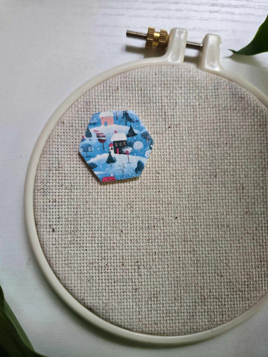 Blue Christmas Hexagon Needle Minder