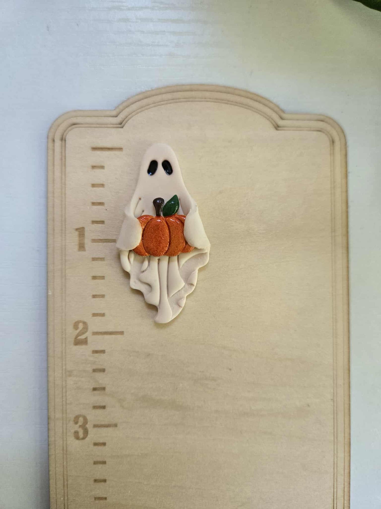 Off-White Ghost Holding Pumpkin Needle Minder