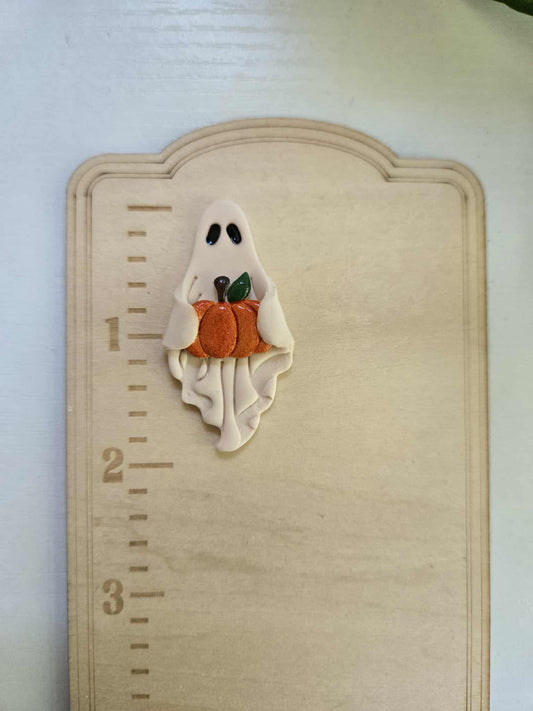 Off-White Ghost Holding Pumpkin Needle Minder