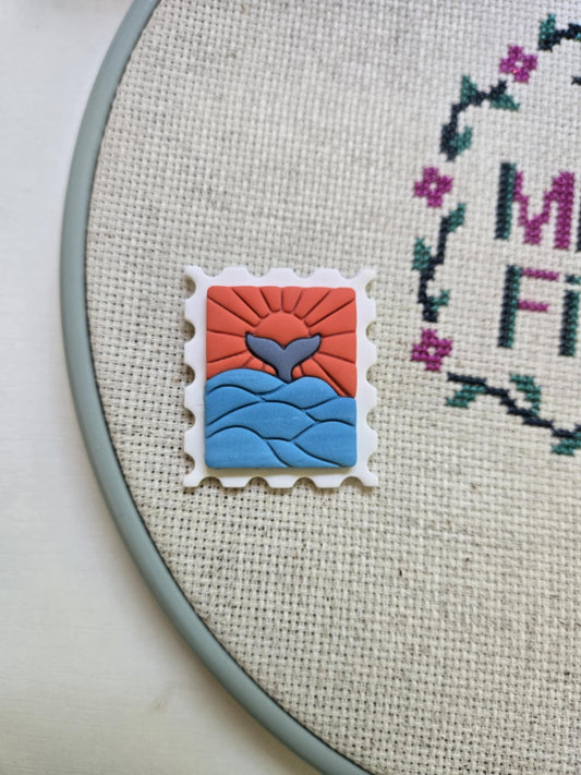 Whale Sunset Stamp Needle Minder