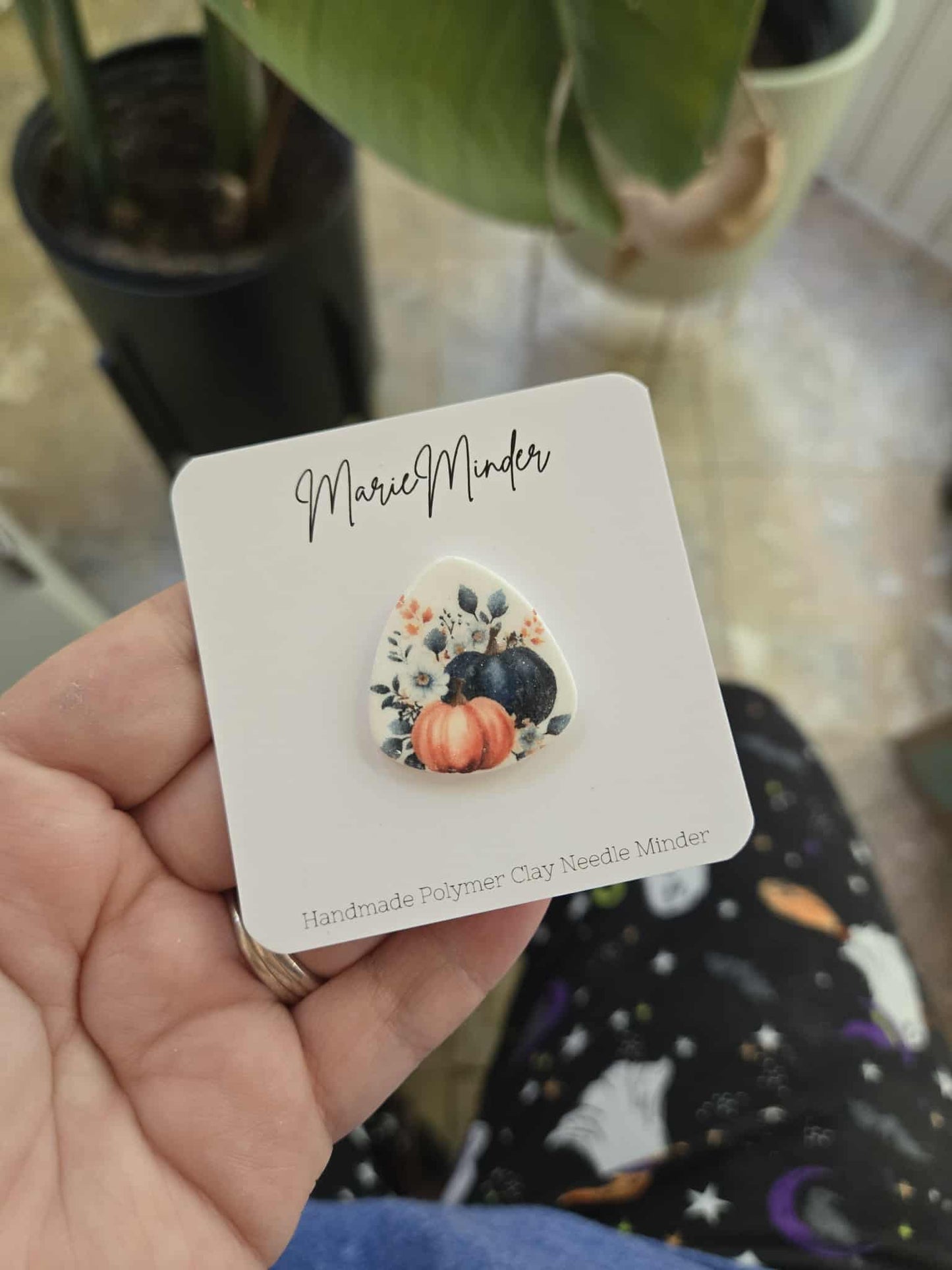 Blue & Orange Pumpkin Needle Minder